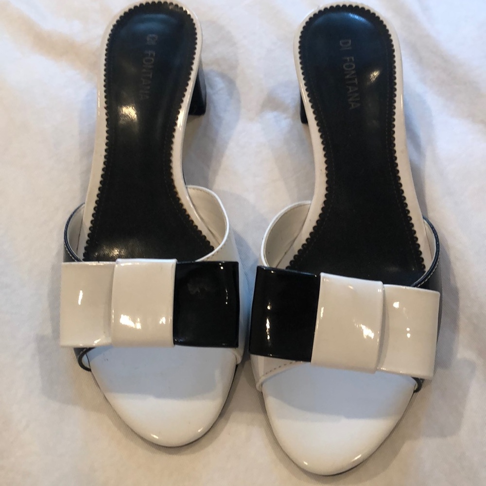 Adorable Black and White mules.